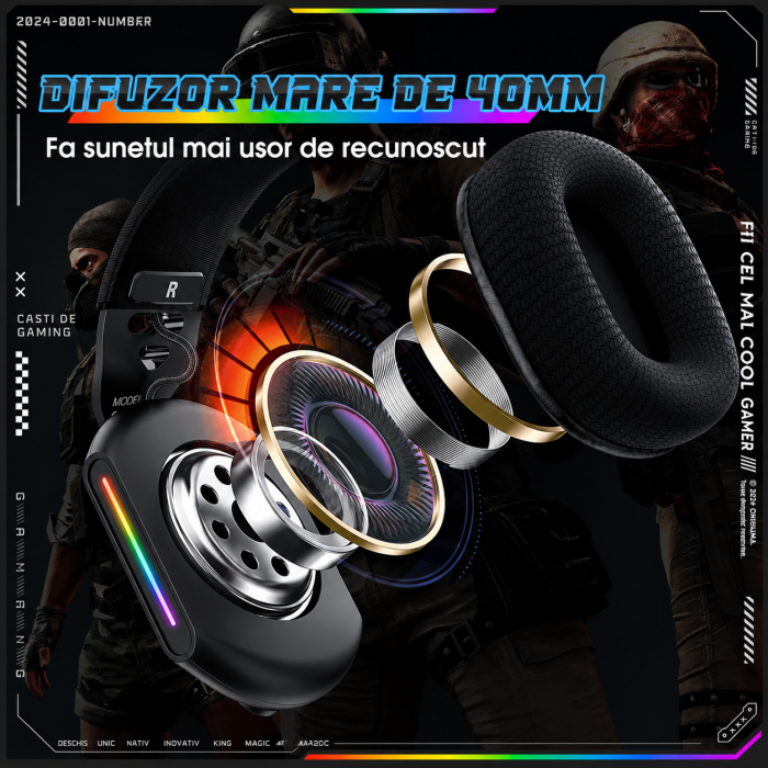 SET Gaming Onikuma cu Casti X12, MousePad, si Stand birou negru [7]