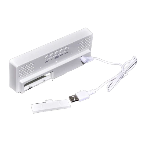 Ceas de interior cu design modern, activare vocala, iluminare discreta pe timp de noapte, 6628, temperatura, alarma, snooze, alb [6]