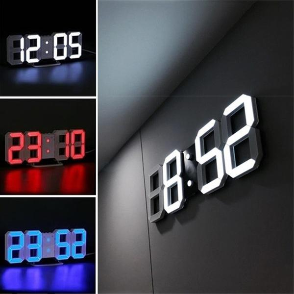 Ceas de mari dimensiuni cu termometru, alarma, alimentare la priza, negru-alb [5]