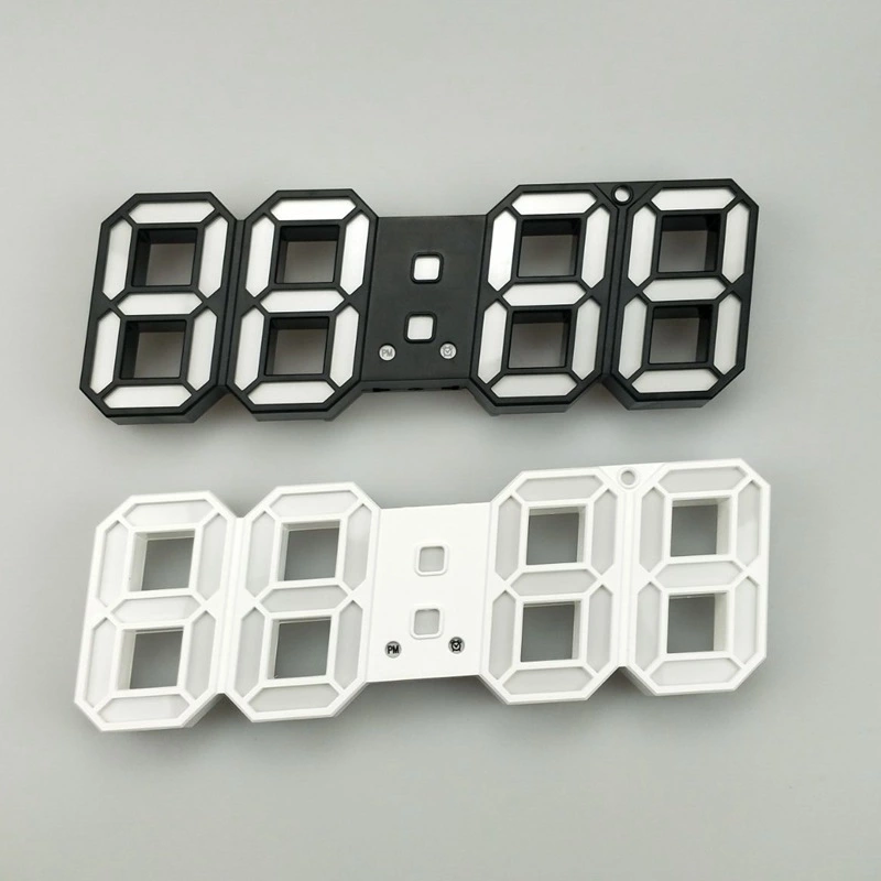 Ceas de mari dimensiuni cu termometru, alarma, alimentare la priza, alb [3]