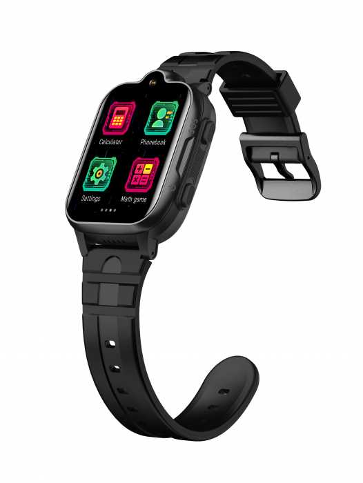 Ceas inteligent FG52 negru 1.69 inch (smartwatch) pentru copii Optimus AT cu localizare prin GPS, apelare video, camera, buton SOS, perimetru negru [5]