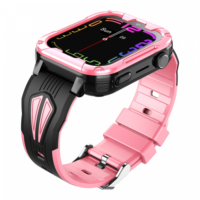 FG62 Ceas cu Android 8.1, ecran 1.85 inch pentru copii Optimus AT cu localizare prin GPS, apelare video, camera, buton SOS, perimetru, (smartwatch), roz [6]