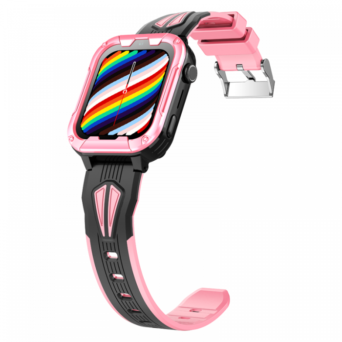 FG62 Ceas cu Android 8.1, ecran 1.85 inch pentru copii Optimus AT cu localizare prin GPS, apelare video, camera, buton SOS, perimetru, (smartwatch), roz [7]