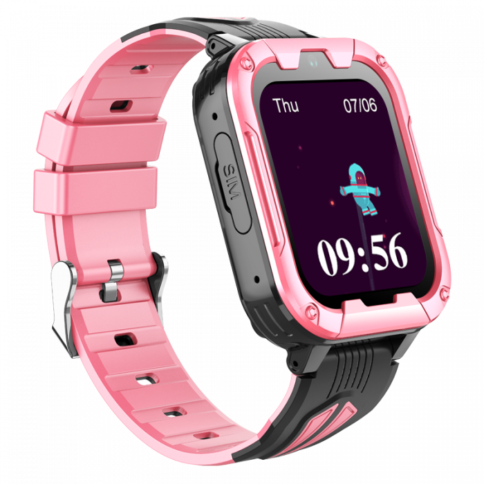 FG62 Ceas cu Android 8.1, ecran 1.85 inch pentru copii Optimus AT cu localizare prin GPS, apelare video, camera, buton SOS, perimetru, (smartwatch), roz [3]