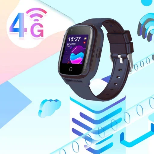 Ceas inteligent pentru adulti 4G cu localizare prin GPS, apelare audio, video, puls, tensiune, camera, buton SOS, FG 29 negru [6]