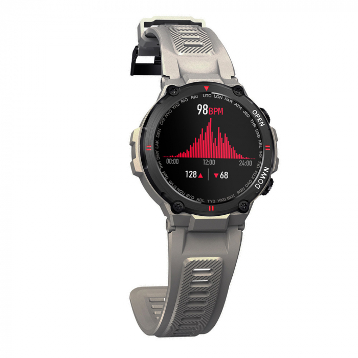 Ceas inteligent (smartwatch) K27 ecran cu touch color HD, autonomie marita, moduri sport, pedometru, puls, notificari, gri [3]
