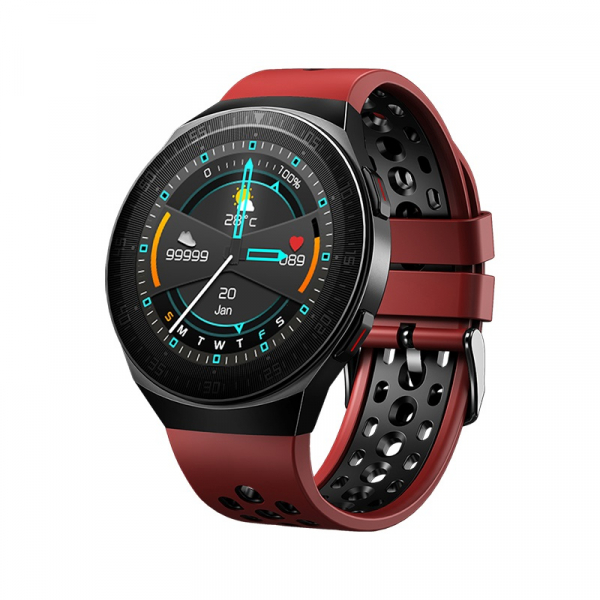 Ceas inteligent (smartwatch) MT-3 cu difuzor si microfon incorporat, ecran cu touch 1.28 inch color, moduri sport, pedometru, puls, notificari, red [1]