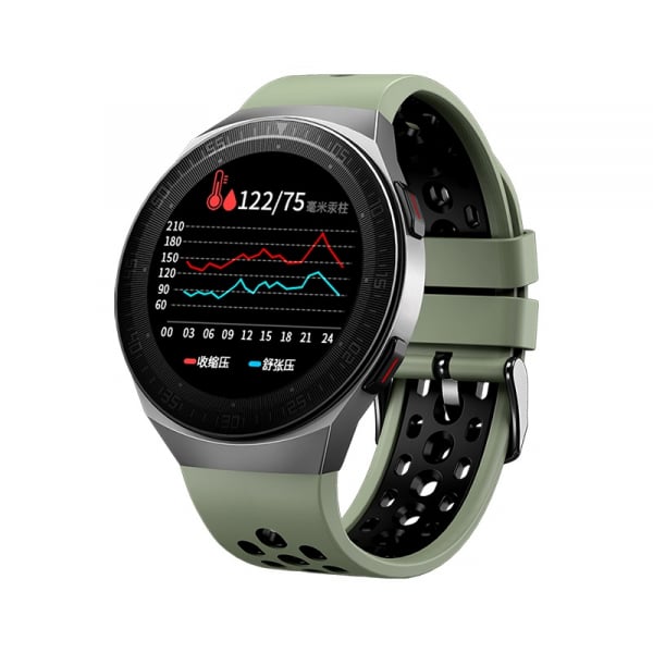 Ceas inteligent (smartwatch) MT-3 cu difuzor si microfon incorporat, ecran cu touch 1.28 inch color, moduri sport, pedometru, puls, notificari, green [1]