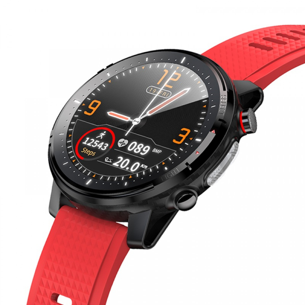 Ceas inteligent (smartwatch) sport Optimus AT L15 ecran cu touch 1.3 inch color HD, Sp02, puls, 10 moduri sport, notificari, red [2]
