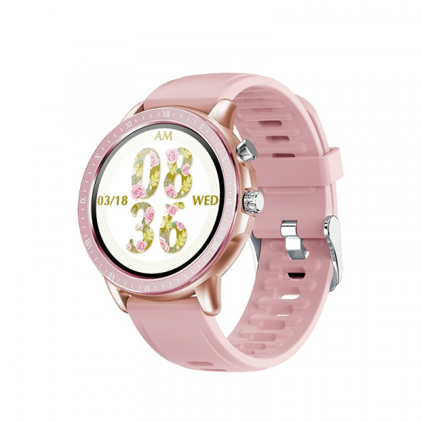 Ceas inteligent (smartwatch) Optimus AT S02 ecran cu touch 1.3 inch color HD, moduri sport, pedometru, puls, notificari, pink [1]