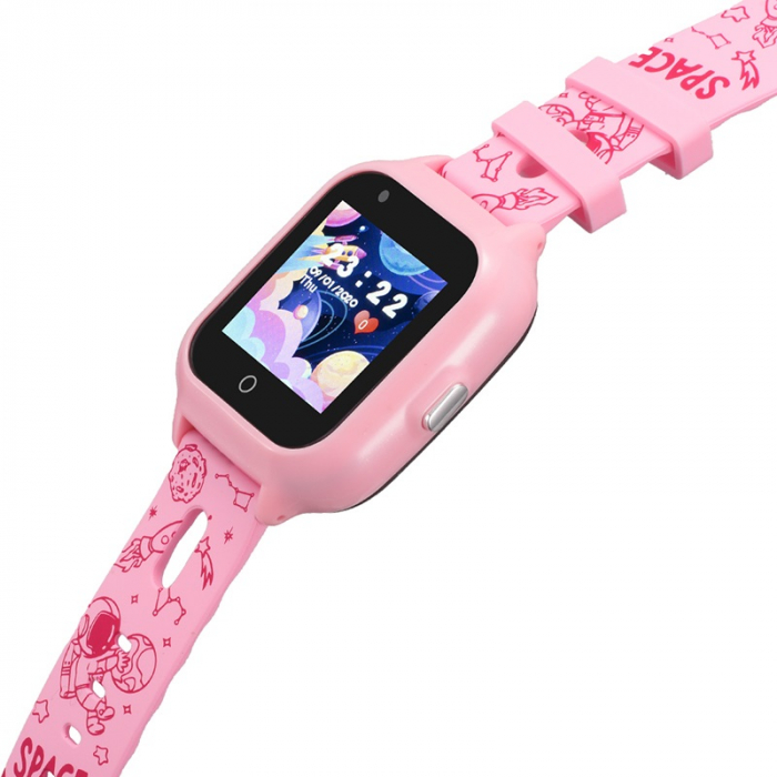 Ceas inteligent (smartwatch) pentru copii Optimus AT FG-01 cu localizare prin GPS, ecran 1.4 inch, apelare video, camera, buton SOS, perimetru pink [1]