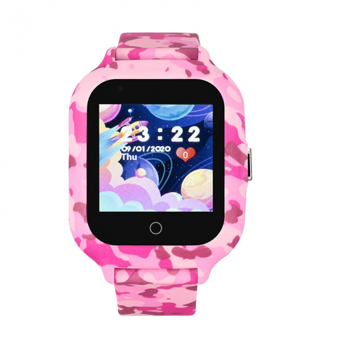 Ceas inteligent (smartwatch) pentru copii Optimus AT FG-15 cu localizare prin GPS, ecran 1.4 inch, apelare video, camera, buton SOS, perimetru pink [1]
