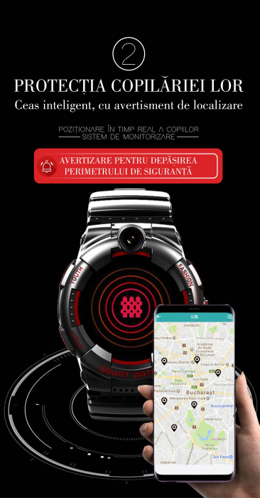 RESIGILAT Ceas inteligent (smartwatch) pentru copii Optimus AT FG-31 cu localizare prin GPS, ecran 1.4 inch, apelare video, camera, buton SOS, perimetru pink [10]