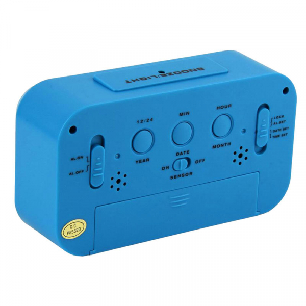 Ceas multifunctional cu iluminare discreta pe timp de noapte, Optimus AT 3414 termometru, alarma, snooze, albastru [2]