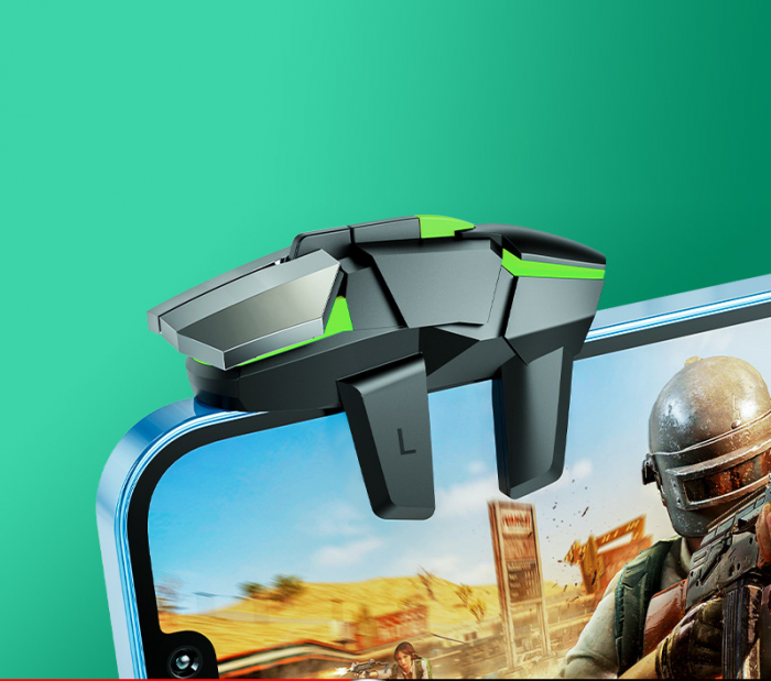 DY 02 butoane metalice speciale de gaming, cu comanda dubla, 2 bucati, actionare tip click, pentru telefoane mobile, compatibile PUBG, ABS [5]