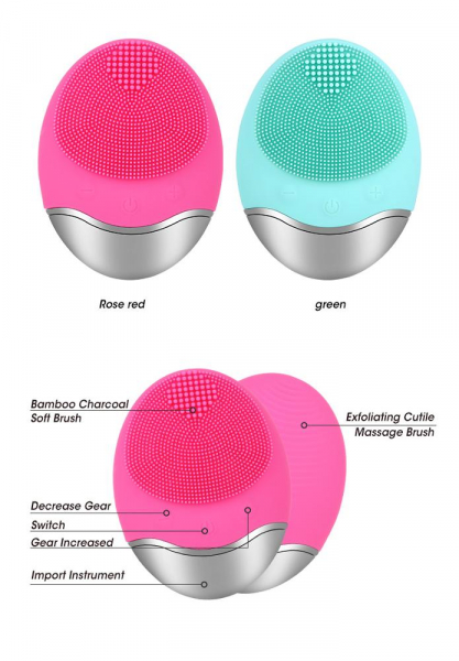 Aparat multifunctional masaj, curatare faciala Optimus AT Skin™  JMY003 cu ioni negativi, din silicon, rezistent la apa, green [2]