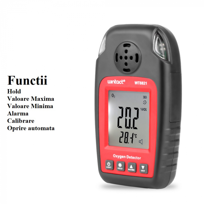Detector portabil pentru Oxigen (O2) Wintact WT8821 [6]