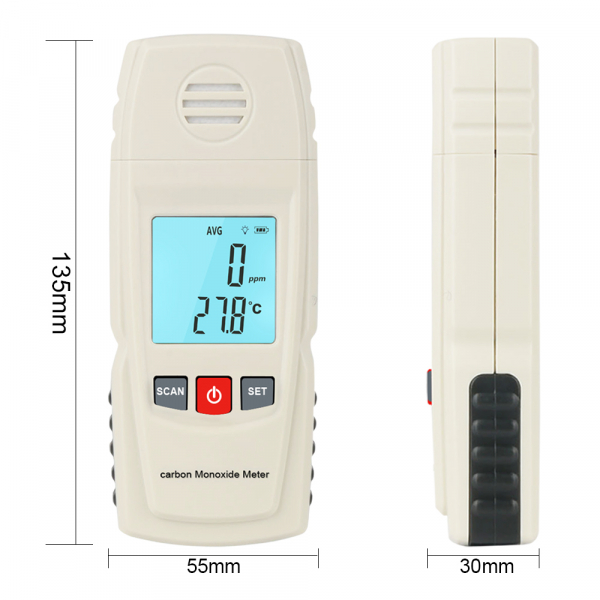 Detector monoxid de carbon Optimus AT 8805 interval 0-1000 ppm masurare temperatura [3]