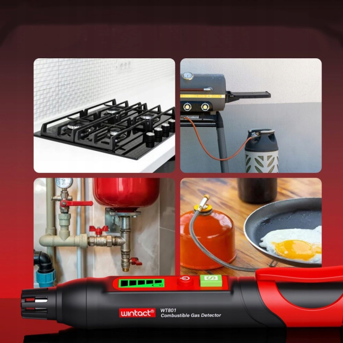 Detector portabil de gaze combustibile Wintact WT801, 50–1000 PPM, LCD, alarmă sonoră și vizuală [8]