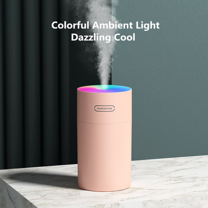 Difuzor aroma portabil, cu lumini RGB Optimus AT DQ108, roz [2]
