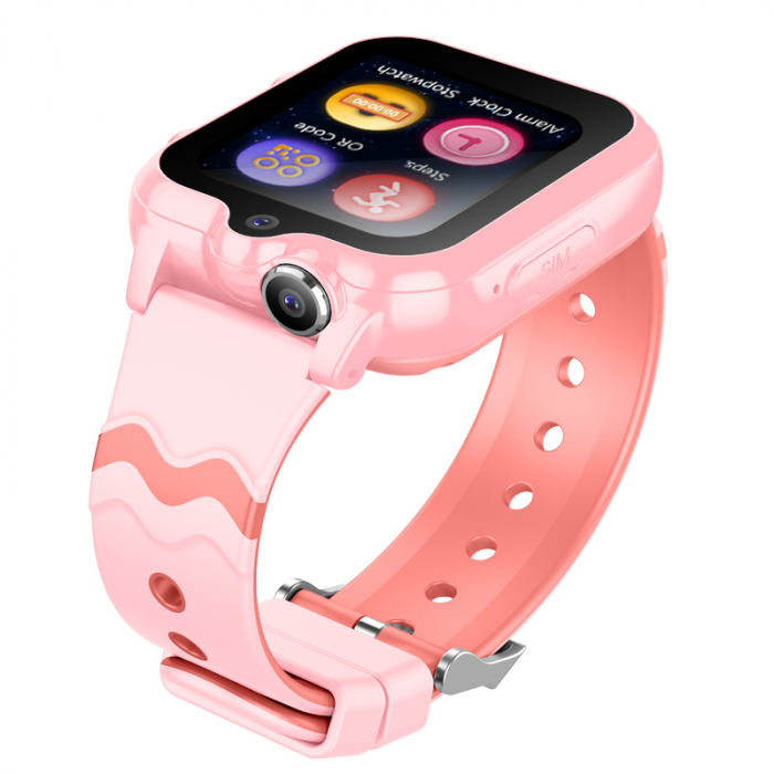 FG45 Ceas cu Android pentru copii, ecran 1.69 inch cu apelare audio, video, 4G, GPS, (smartwatch) roz [6]
