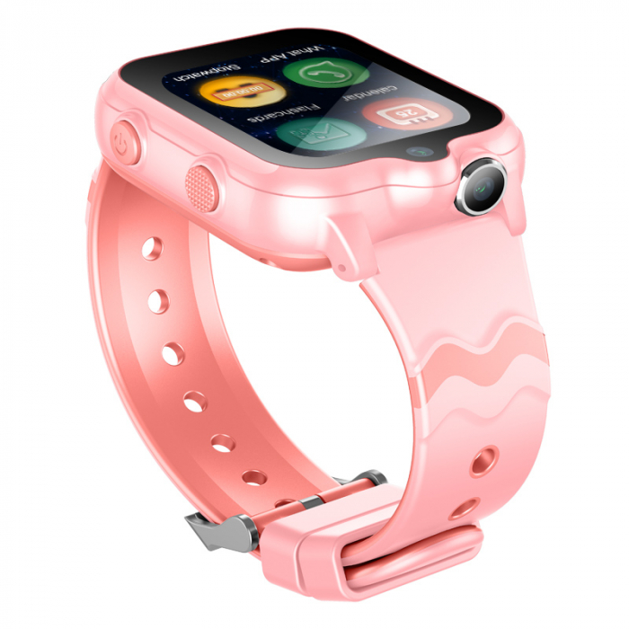 FG45 Ceas cu Android pentru copii, ecran 1.69 inch cu apelare audio, video, 4G, GPS, (smartwatch) roz [8]