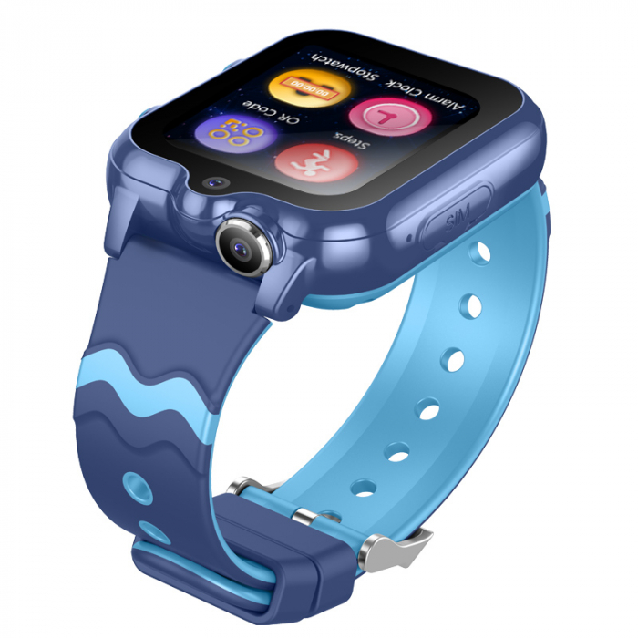 FG45 Ceas cu Android pentru copii, ecran 1.69 inch cu apelare audio, video, 4G, GPS, (smartwatch) albastru [6]