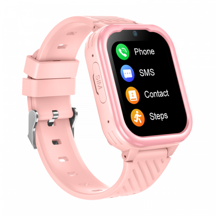 FG60 Ceas cu Android pentru copii, ecran 1.83 inch cu apelare audio, video, 4G, GPS, (smartwatch) roz [4]