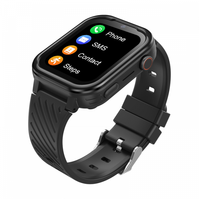 FG60 Ceas cu Android pentru copii, ecran 1.83 inch cu apelare audio, video, 4G, GPS, (smartwatch) negru [5]