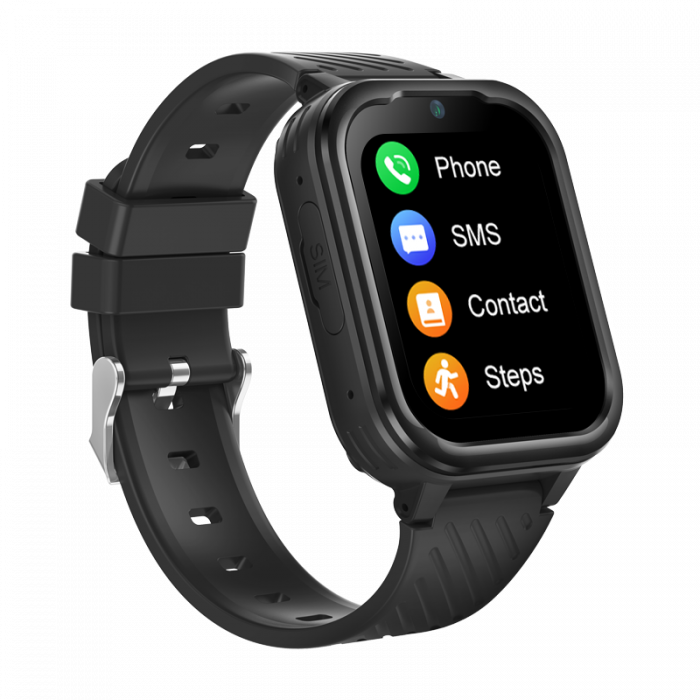 FG60 Ceas cu Android pentru copii, ecran 1.83 inch cu apelare audio, video, 4G, GPS, (smartwatch) negru [4]