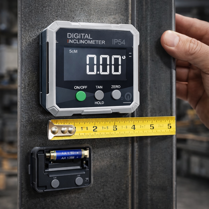 Inclinometru digital Optimus AT 838, goniometru profesional, baza magnetica, precizie ±0.1°, afisaj rotativ, MINI 5 cm, gri [4]