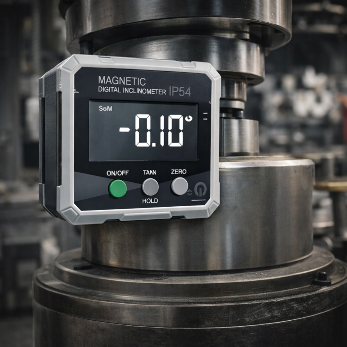 Inclinometru digital Optimus AT 838, goniometru profesional, baza magnetica, precizie ±0.1°, afisaj rotativ, MINI 5 cm, gri [5]