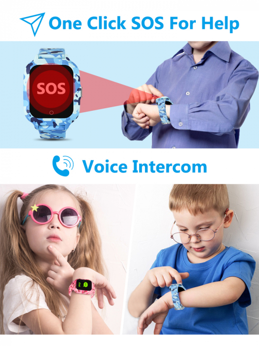 Ceas inteligent (smartwatch) pentru copii Optimus AT FG-15 cu localizare prin GPS, ecran 1.4 inch, apelare video, camera, buton SOS, perimetru pink [5]