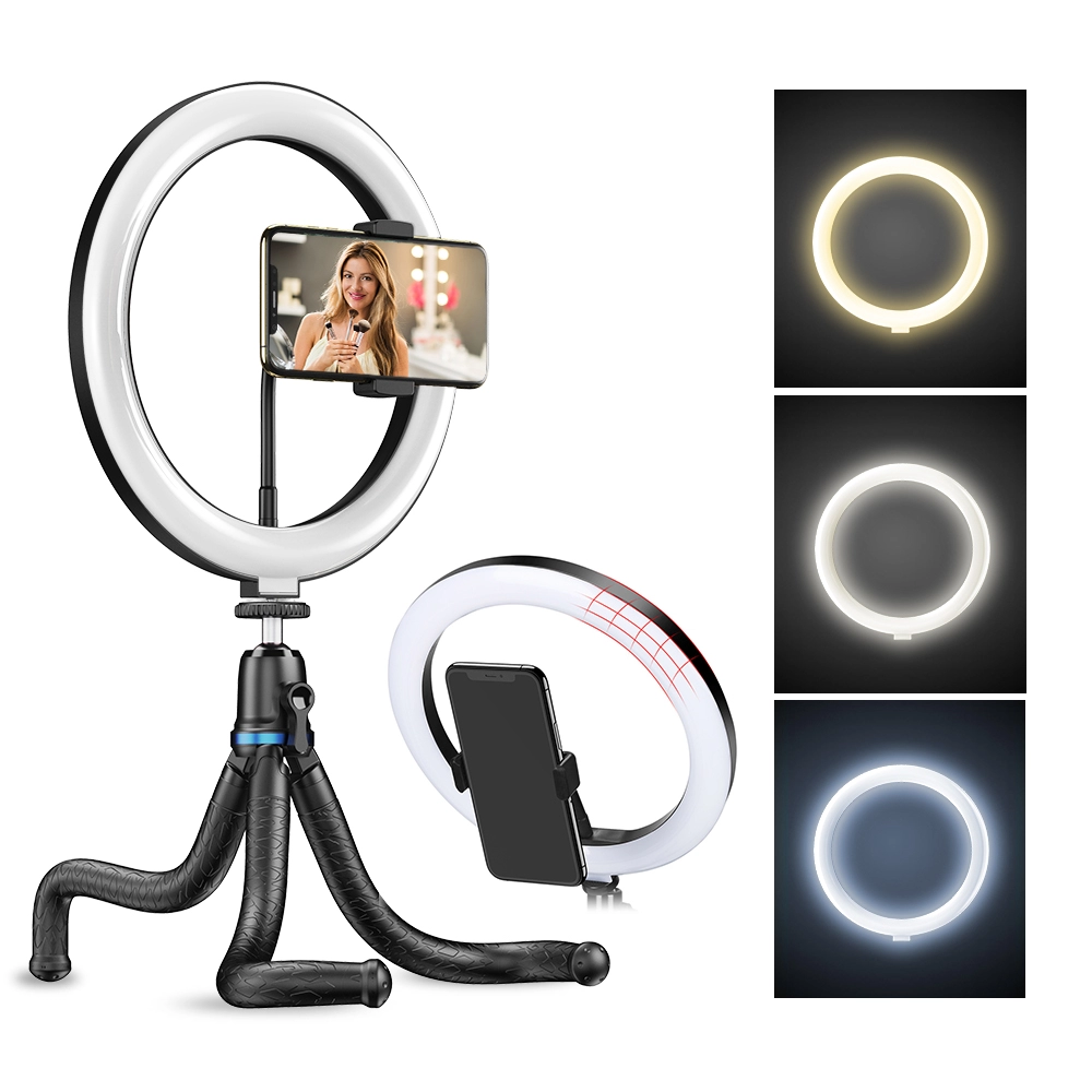 Kit starter vlogging premium pentru birou - suport telefon + lampa circulara fotografica [3]