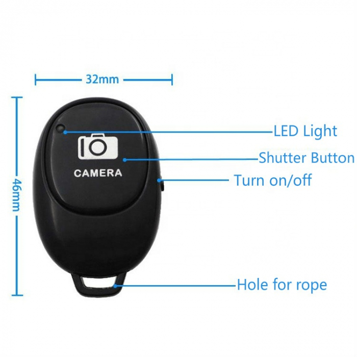 Telecomanda cu bluetooth pentru telefon / selfie-stick - actionare camere de la distanta [3]