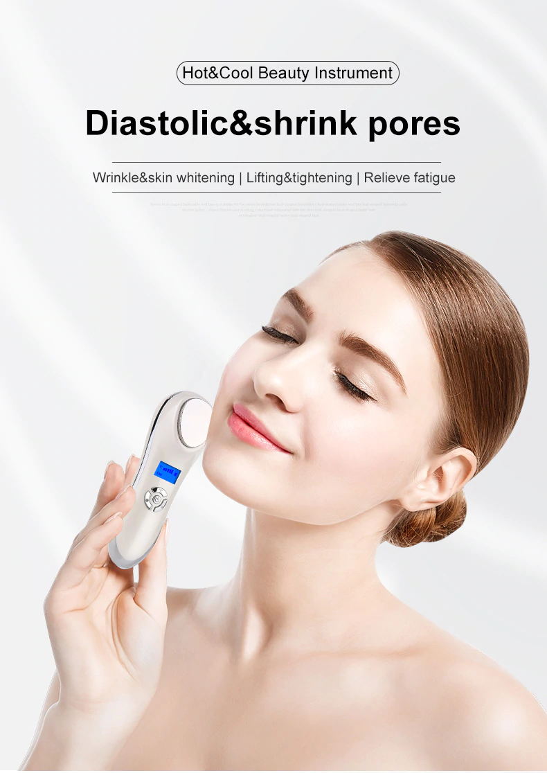 Instrument de înfrumusețare multifunctional cu ultrasunete Optimus AT Skin™  OFY-7901  cu vibratii la cald si rece pentru infrumusetarea si tratarea diverselor probleme ale pielii, Gold [3]
