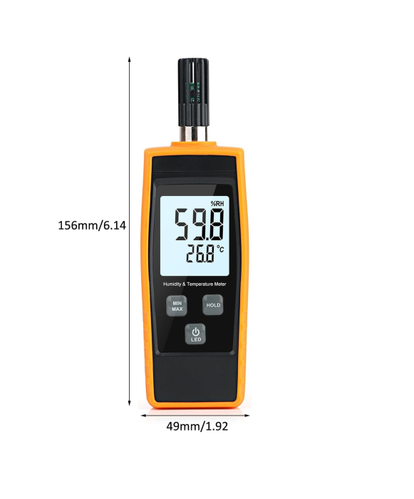 Termohigrometru digital Optimus AT 852, temperatura si umiditate, display LCD, functie MAX/MIN, HOLD, iluminare, °C/°F, portabil [3]
