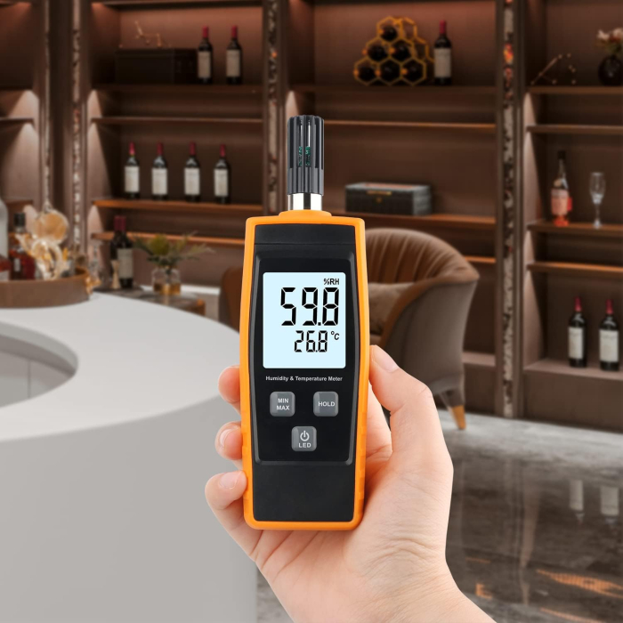 Termohigrometru digital Optimus AT 852, temperatura si umiditate, display LCD, functie MAX/MIN, HOLD, iluminare, °C/°F, portabil [2]