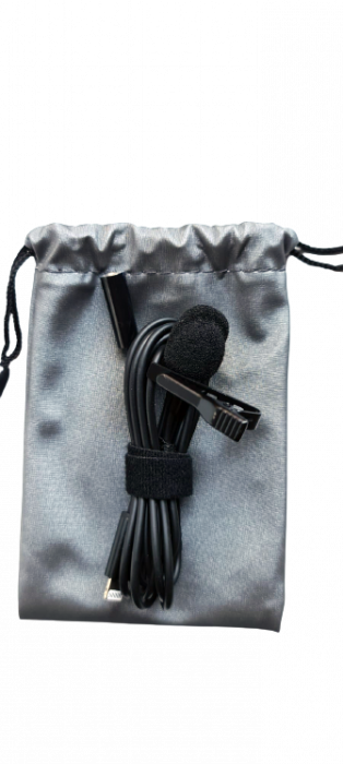 Microfon tip lavaliera cu mufa Type C si jack 3.5mm, directional, cu atenuator zgomotor de fundal [11]