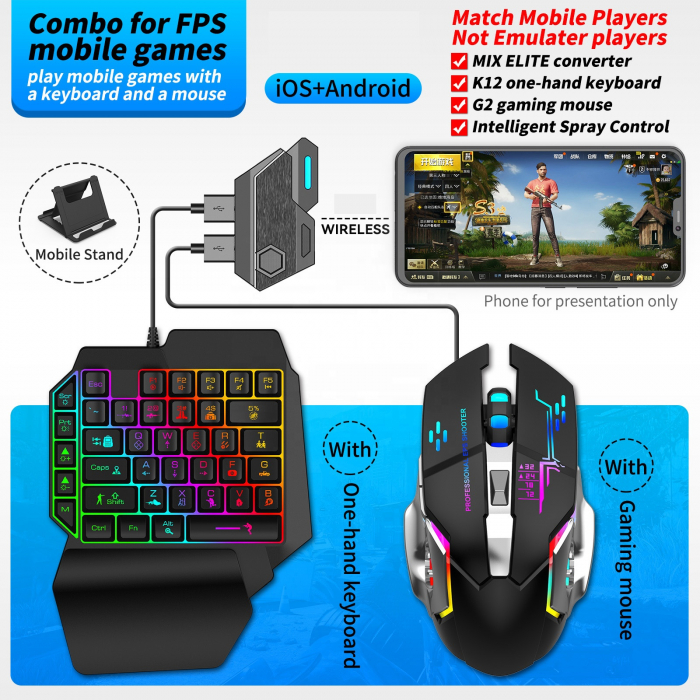 Mix Pro SE combo game pack - compatibil iOs, Android, pentru PUBG, CrossFire , Fortnite Call of Duty, Knives Out [4]