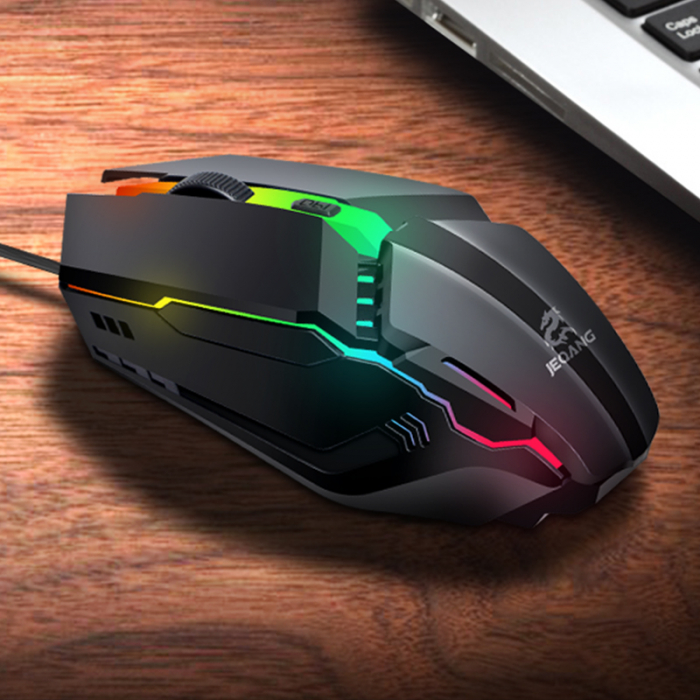 Mouse Gaming JM-530, 2 butoane, RGB , DPI ajustabil pana la 800/1200/1600 - negru [2]