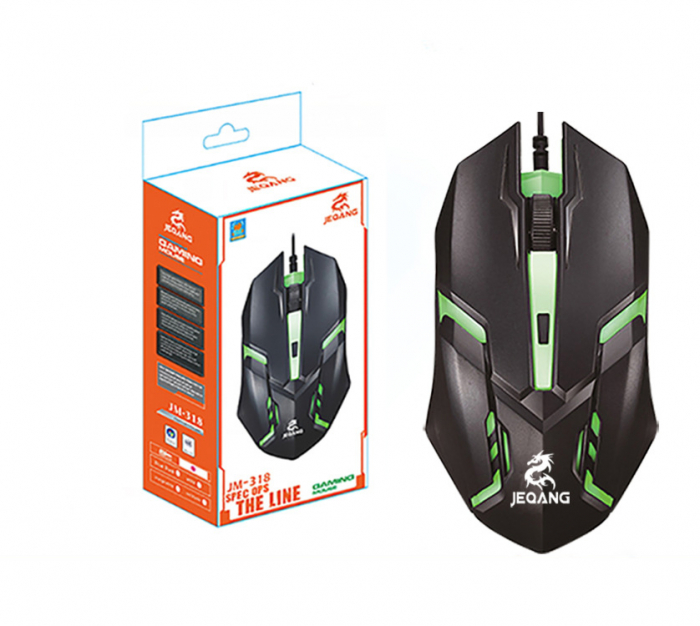 Mouse Gaming MS-318, 2 butoane, RGB , DPI ajustabil pana la 800- negru [2]
