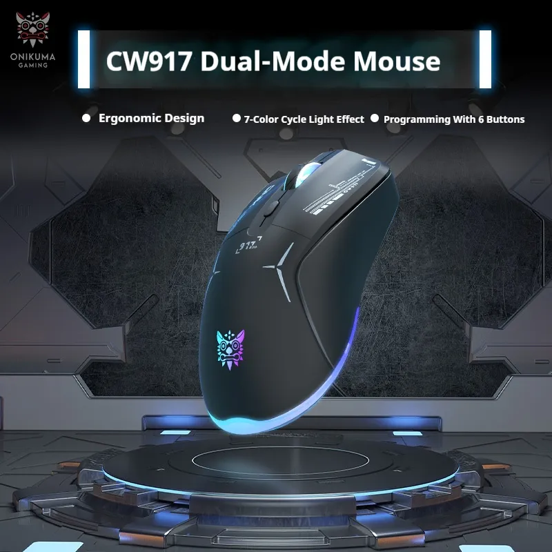 Mouse Gaming Onikuma 917, pe fir, 800-6400 dpi, LED RGB, negru [5]