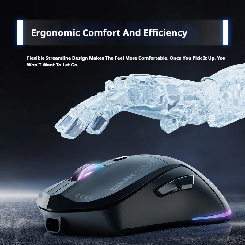 Mouse Gaming Onikuma 917, pe fir, 800-6400 dpi, LED RGB, negru [3]