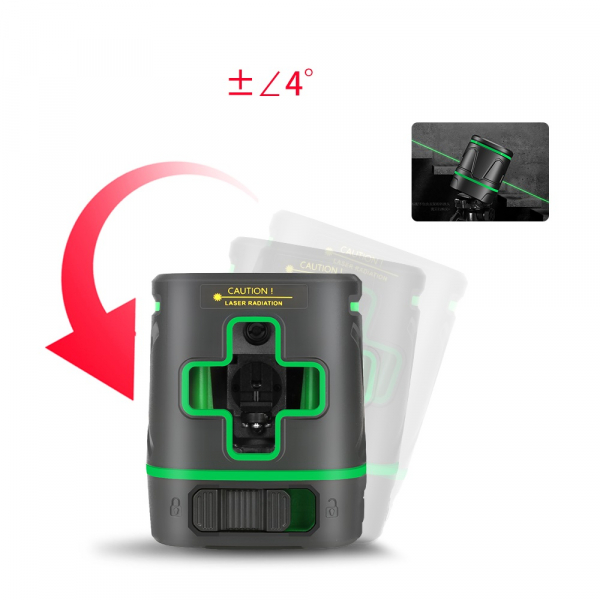 Nivela laser profesionala dioda verde cu 2 linii in cruce si acumulator SNDWAY 331 - 10 m, ± 0.3 mm/m precizie, 510-530 nm, IP 54, ± 4° domeniu de autonivelare [4]