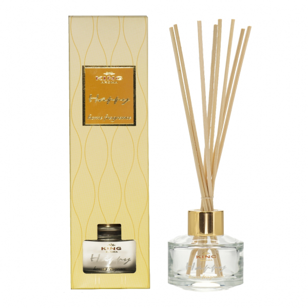 Odorizant cu betisoare de ratan, Kingaroma, Happy, 50 ml + inca o rezerva de 50 ml CADOU [2]