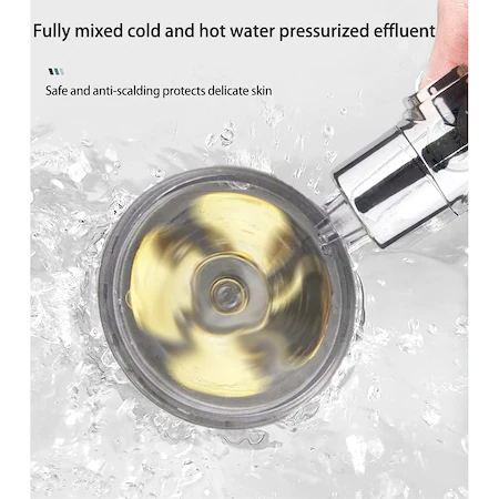 Para de dus tip vortex pentru presiune inalta cu cap rotativ, elice si filtru anti calcar, buton de oprire apa [6]