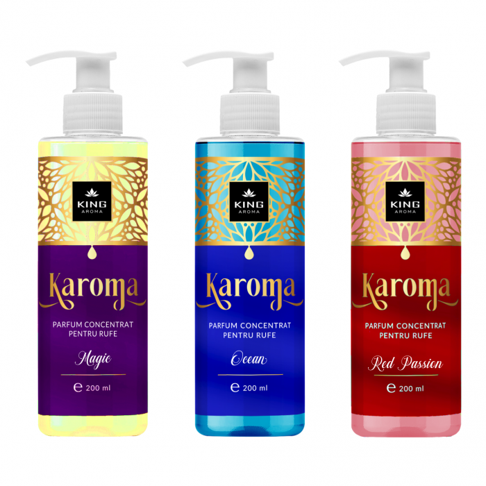 Pachet 3 Parfumuri concentrate pentru rufe KAROMA - Magic, Ocean, Red Passion, 200 ml [2]