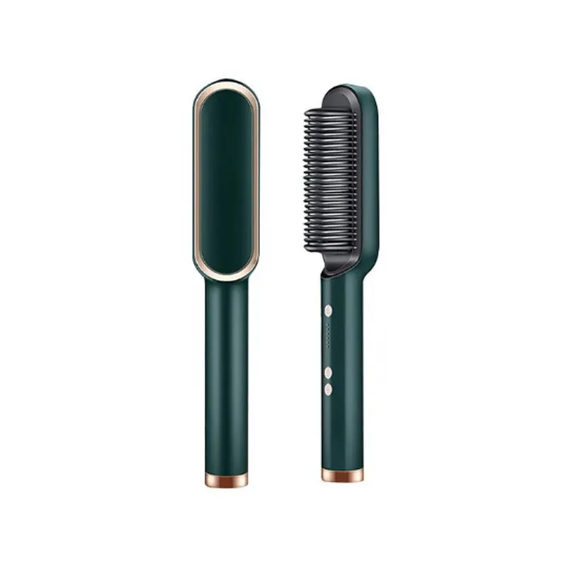 Perie electrica pentru indreptat parul, 130°C - 200°C pieptene pentru indreptat barba, alb [4]