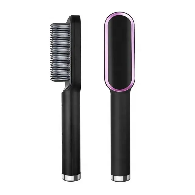Perie electrica pentru indreptat parul, 130°C - 200°C pieptene pentru indreptat barba, [5]